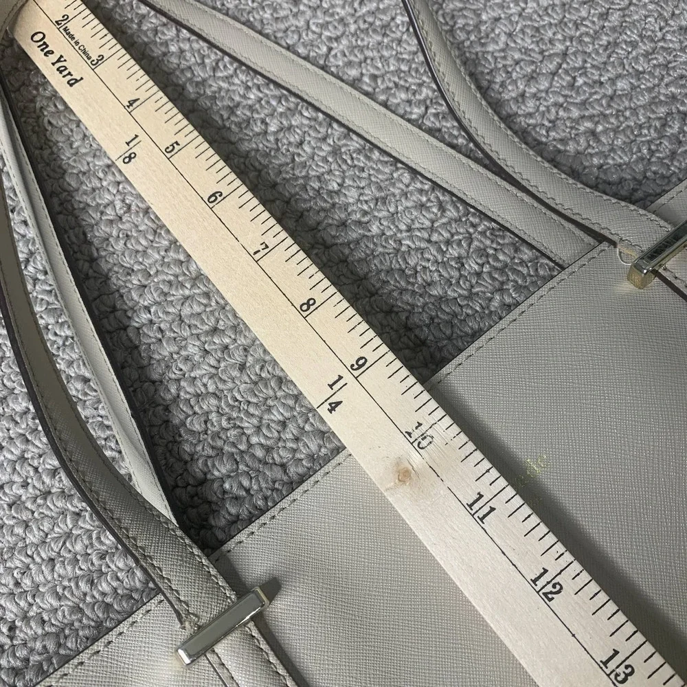 Kate Spade Womens Tote Bag Gray Cow Leather Harmony‎ Lined Shoulder Pockets
